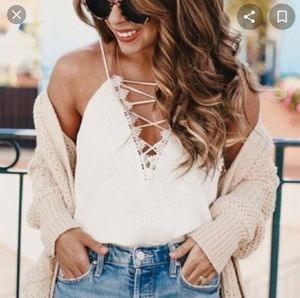 Brand New Wayf Posie Strappy Camisole - Ivory - L